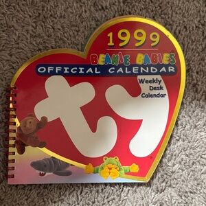 Ty Beanie Babies Heart-Shaped Calendar - Red and Gold